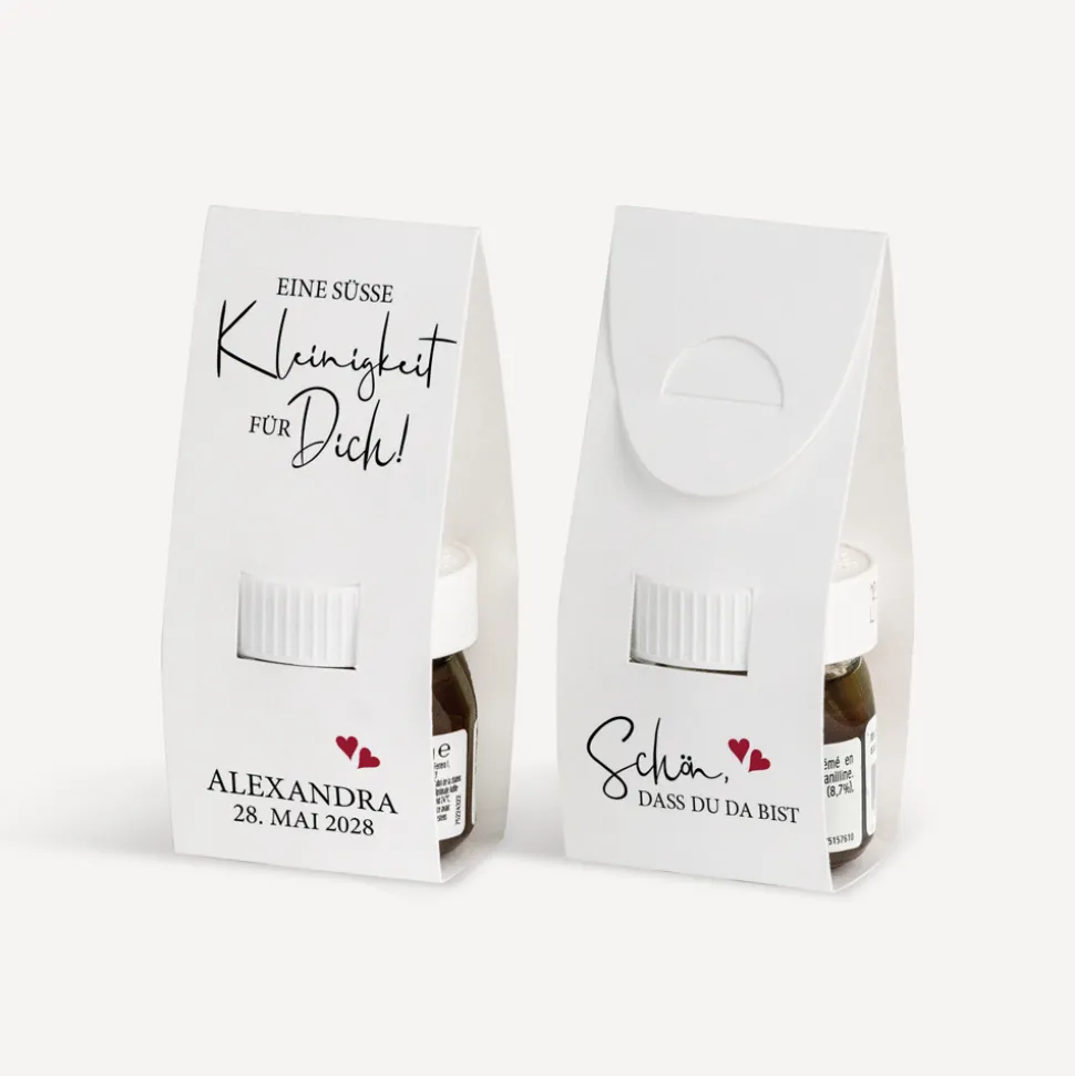 Geschenktäschchen mit Nutella "Kalligrafie"