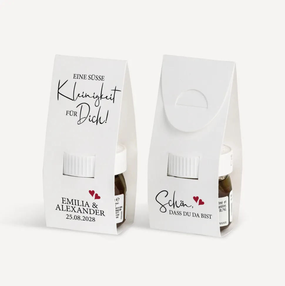 Geschenktäschchen mit Nutella "Kalligrafie"
