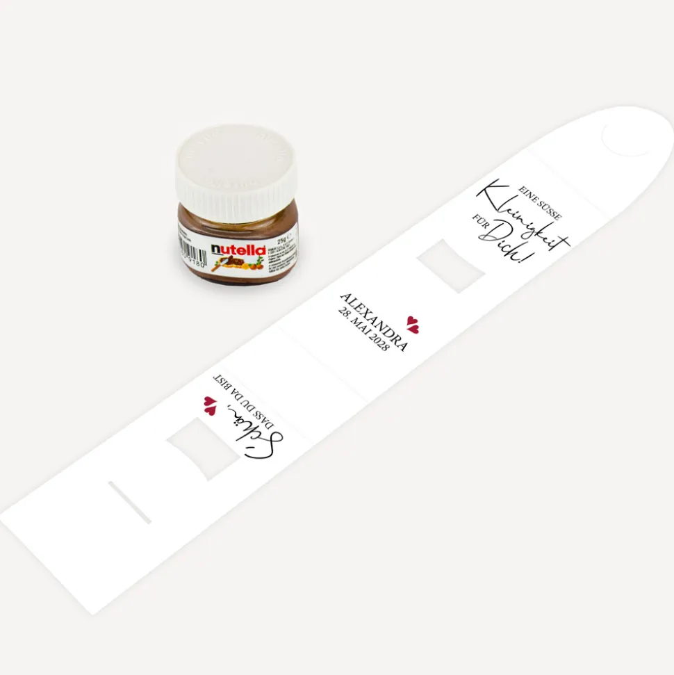 Geschenktäschchen mit Nutella "Kalligrafie"