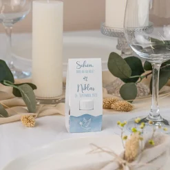 Geschenktäschchen mit Nutella "Aquarell mit Taube blau"