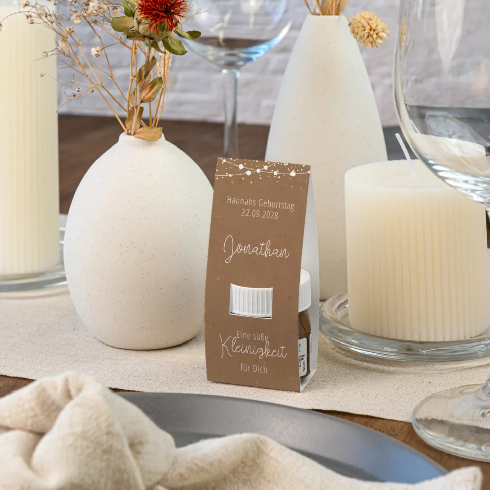 Geschenktäschchen mit Nutella "Party Lights"