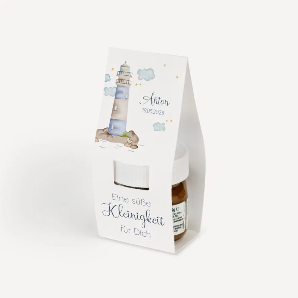 Geschenktäschchen mit Nutella "Leuchtturm"