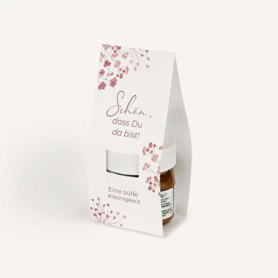 Geschenktäschchen mit Nutella "Trockenblumen Blush"