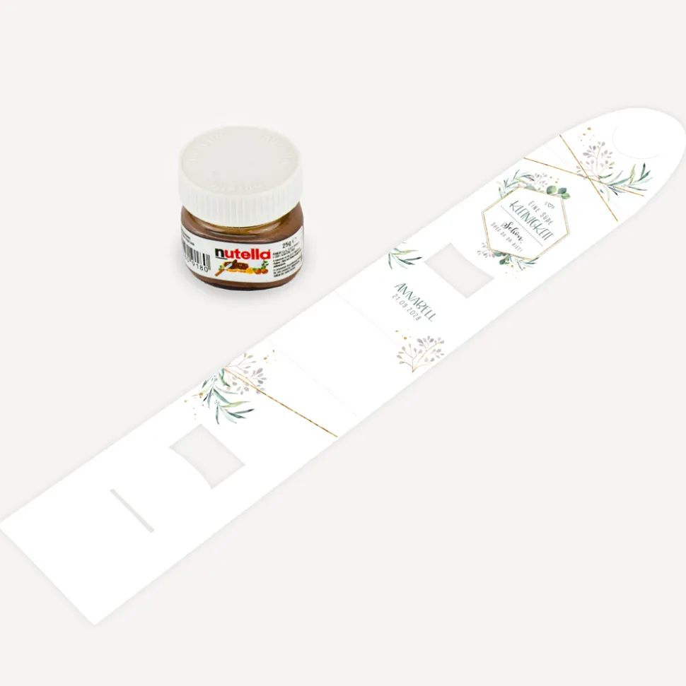 Geschenktäschchen mit Nutella "Aquarell Eukalyptus Zweige"