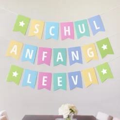 Girlande Einschulung Pastell