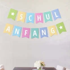 Girlande Einschulung Pastell