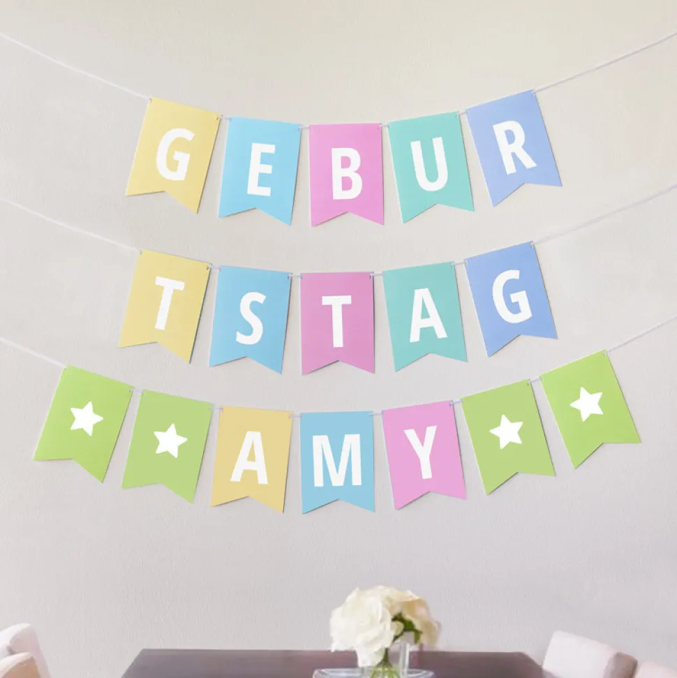 Girlande Geburtstag Pastell