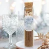 Glasröhrchen mit Korken + Aufkleber "Schneeflocken"