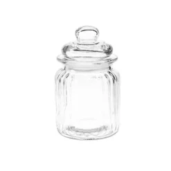 Glasvase mit Rillen