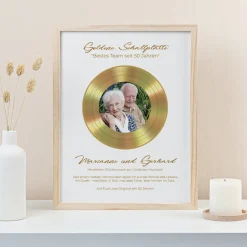 Goldene Hochzeit Geschenk Schallplatte "Bestes Team"