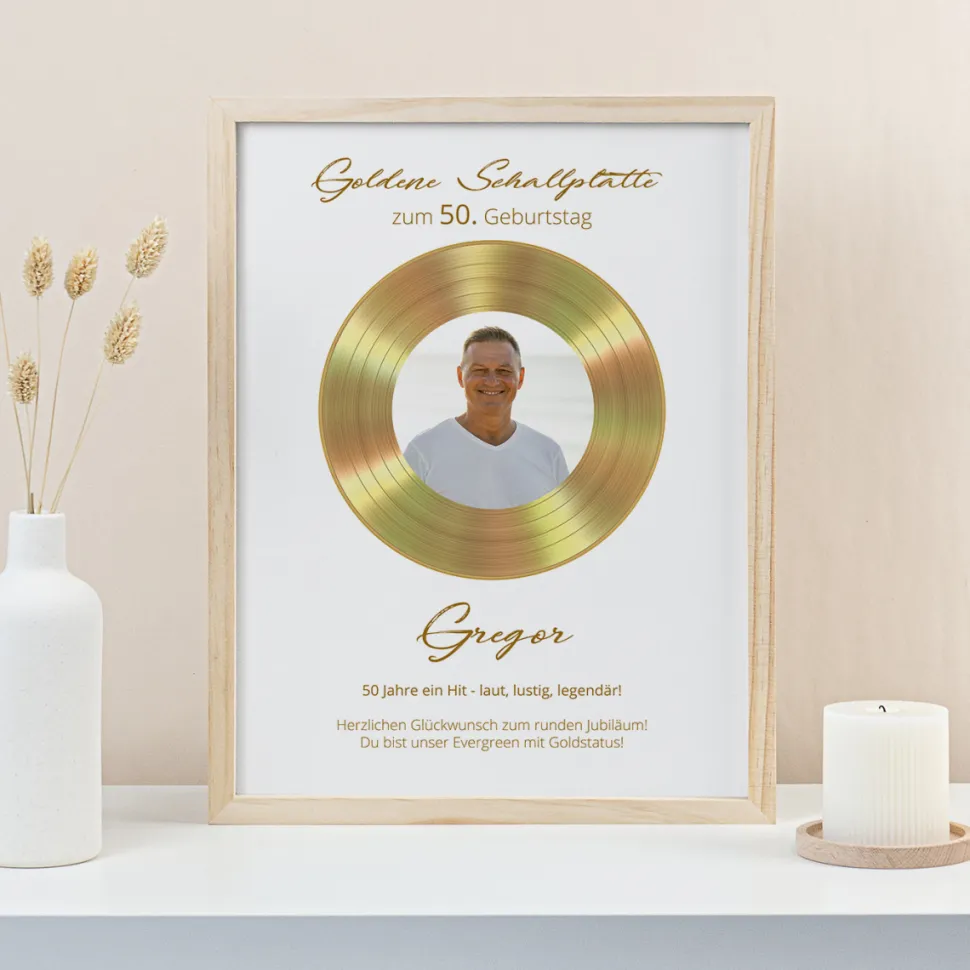 Goldene Schallplatte Geschenk zum Geburtstag