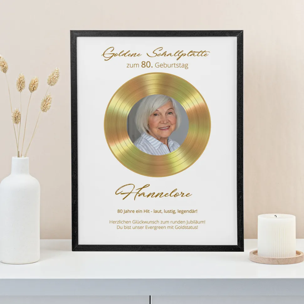 Goldene Schallplatte Geschenk zum Geburtstag