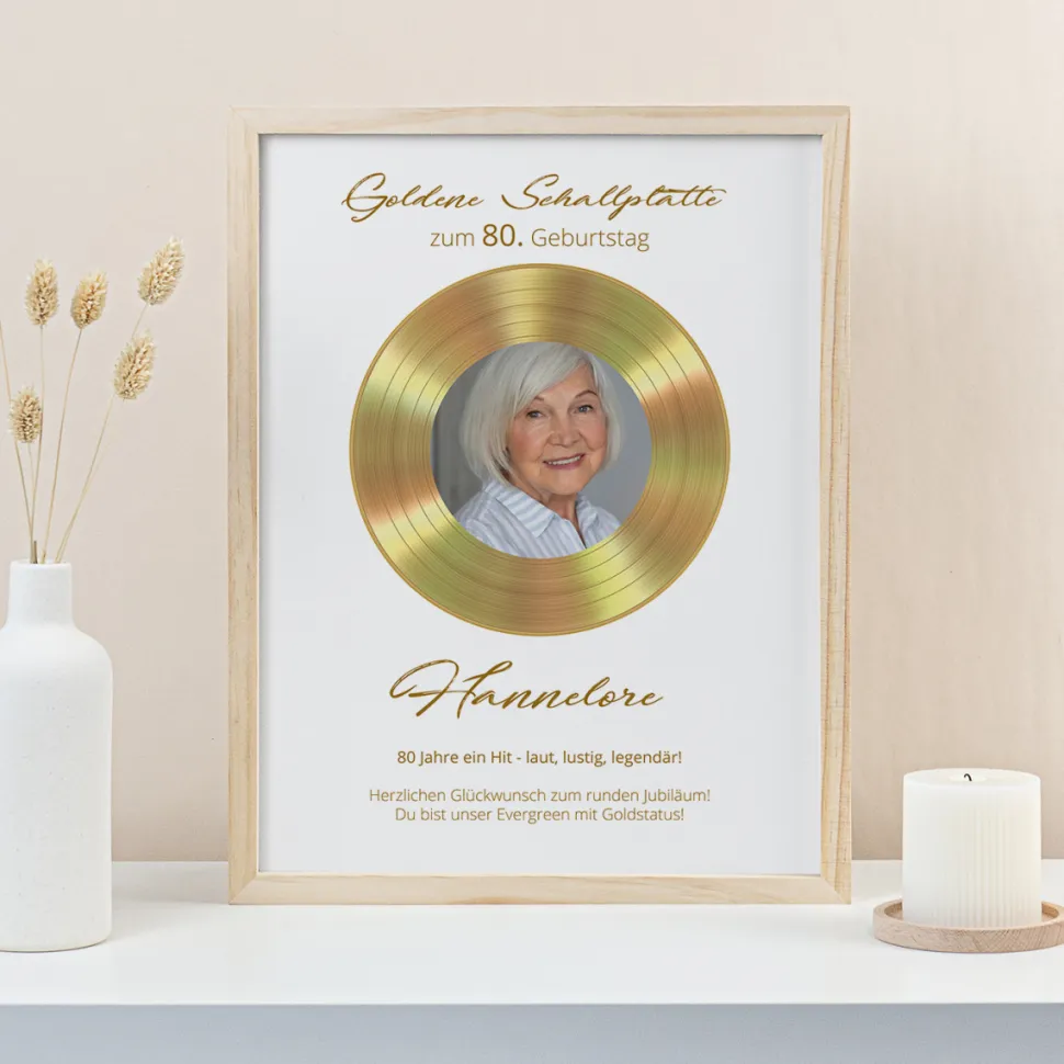 Goldene Schallplatte Geschenk zum Geburtstag