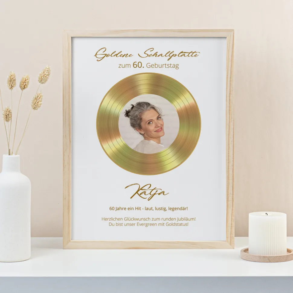 Goldene Schallplatte Geschenk zum Geburtstag