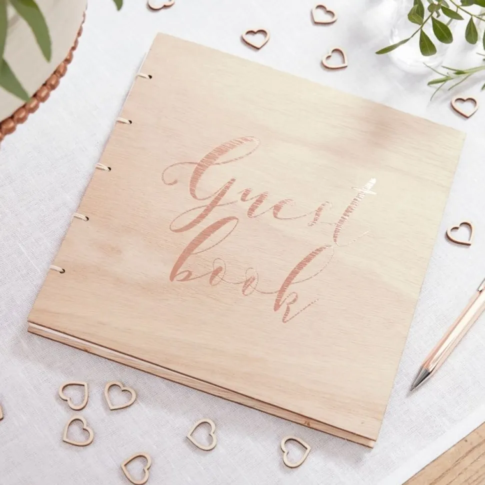 Gästebuch Holz Roségold