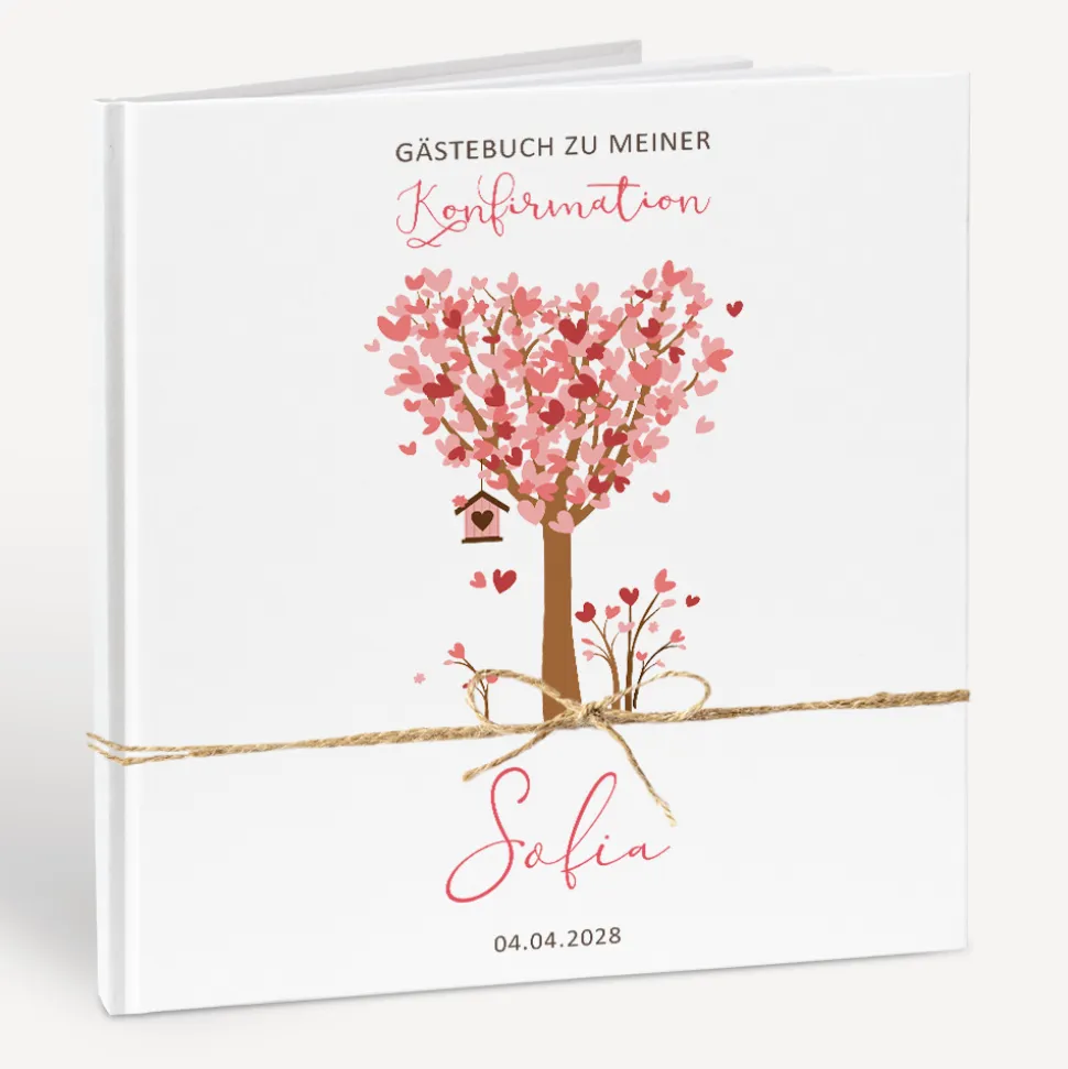 Gästebuch Konfirmation "Baum Herzen"