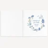 Gästebuch Taufe "Blütenkranz blau"