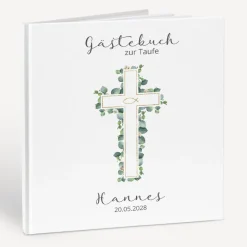 Gästebuch Taufe "Eukalyptus Kreuz"