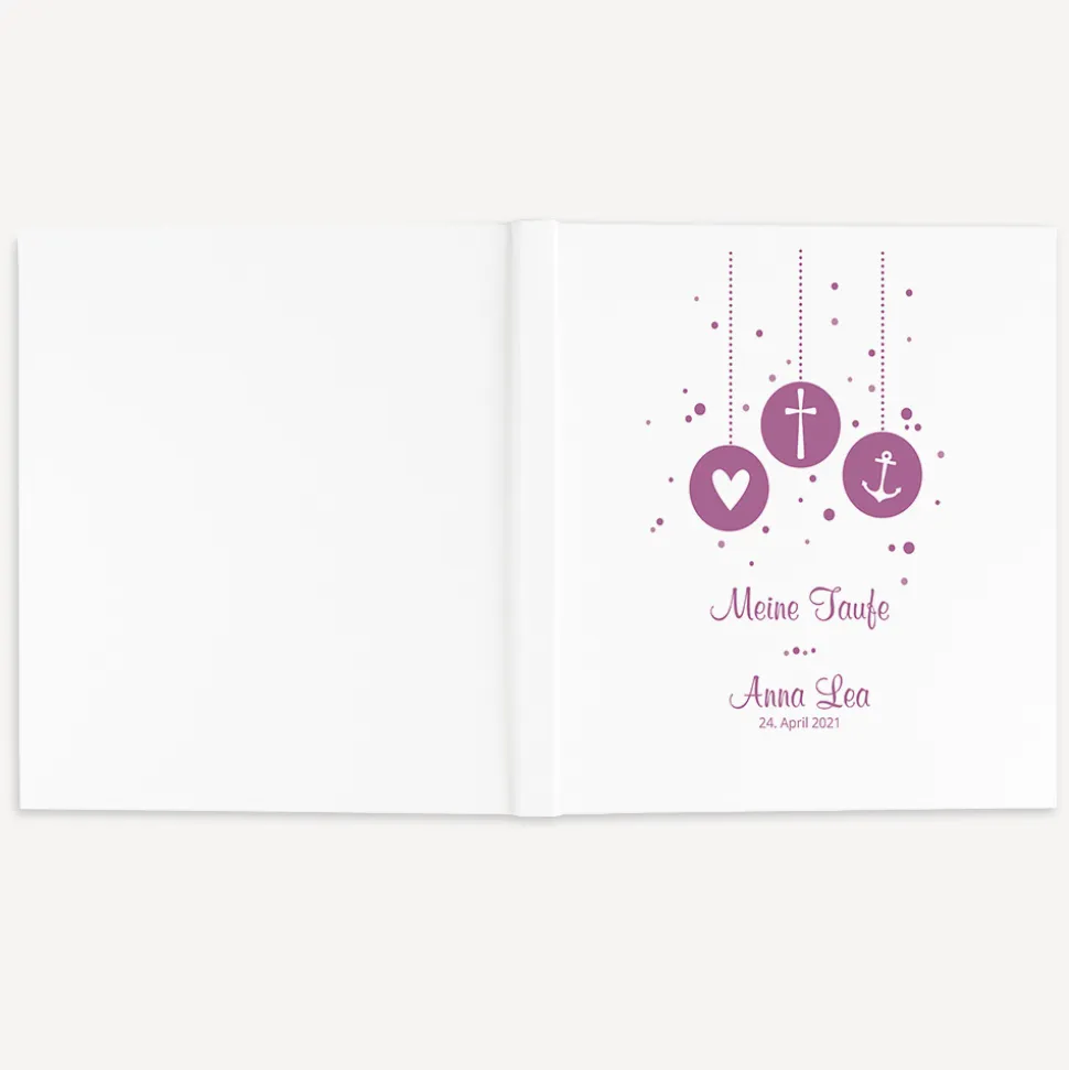 Gästebuch Taufe "Glaube Liebe Hoffnung" Mädchen
