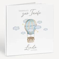 Gästebuch Taufe "Heißluftballon mit Wimpelkette"