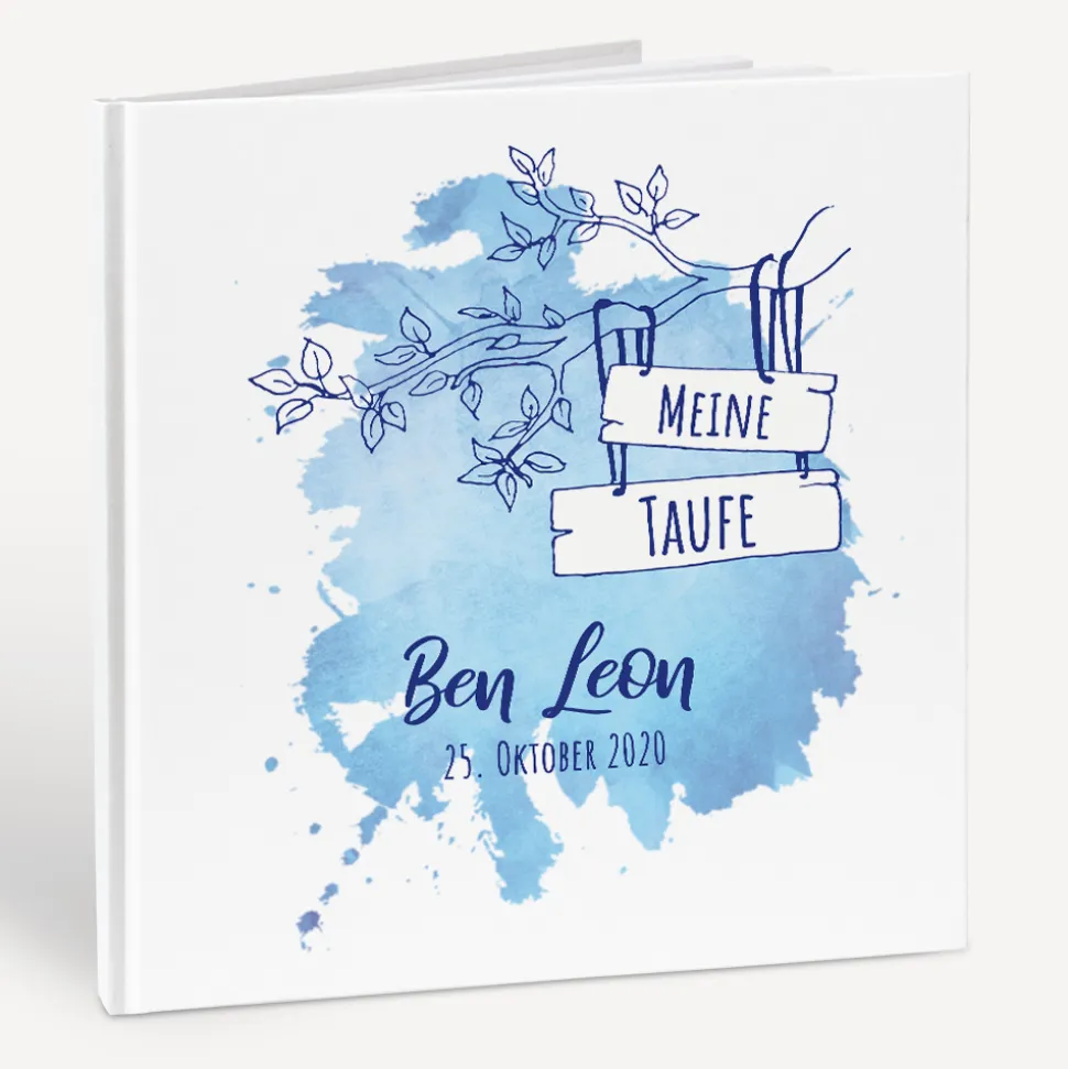 Gästebuch Taufe "Junge Aquarell"