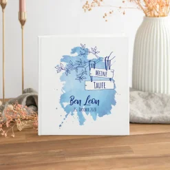 Gästebuch Taufe "Junge Aquarell"