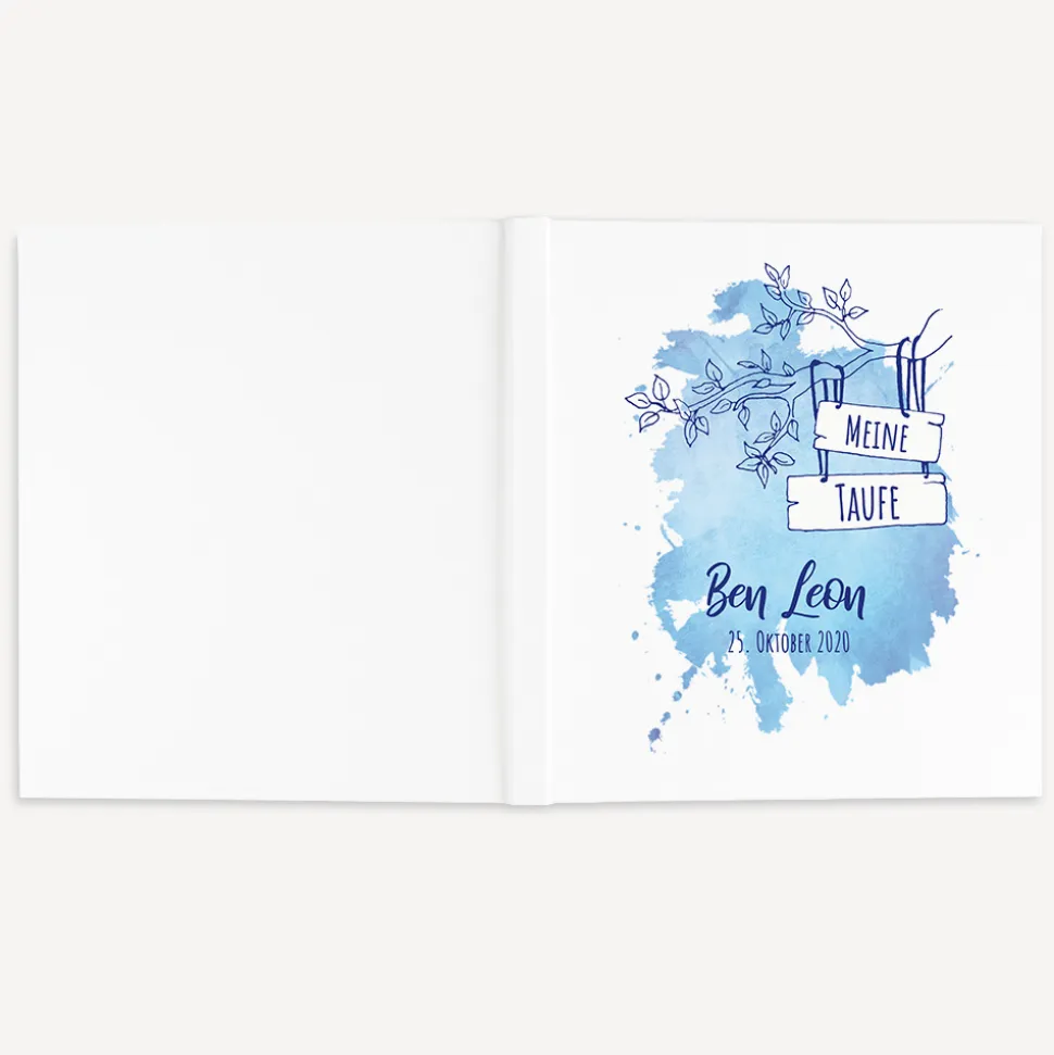 Gästebuch Taufe "Junge Aquarell"