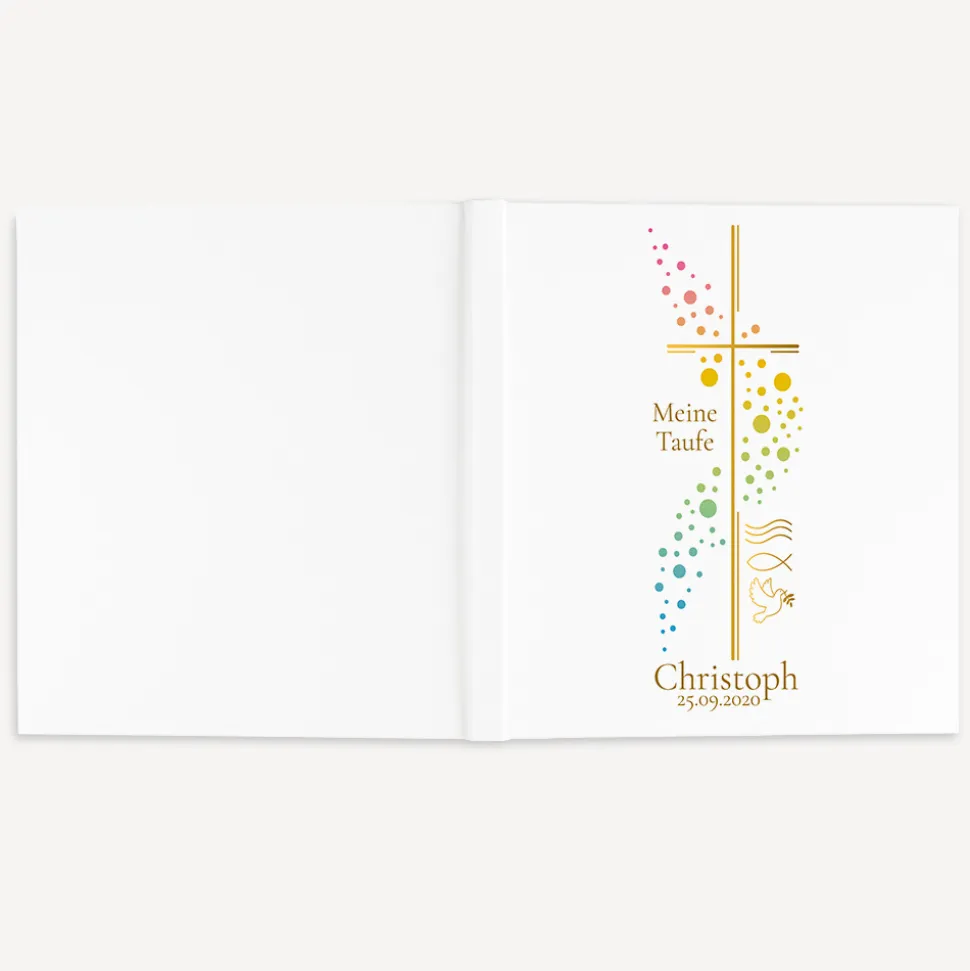 Gästebuch Taufe "Kreuz mit Symbolen"