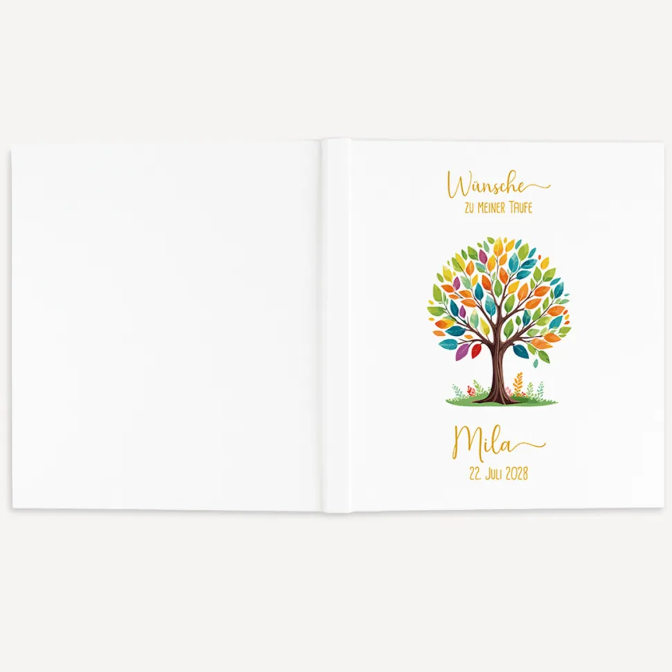 Gästebuch Taufe "Lebensbaum Bunte Blätter"