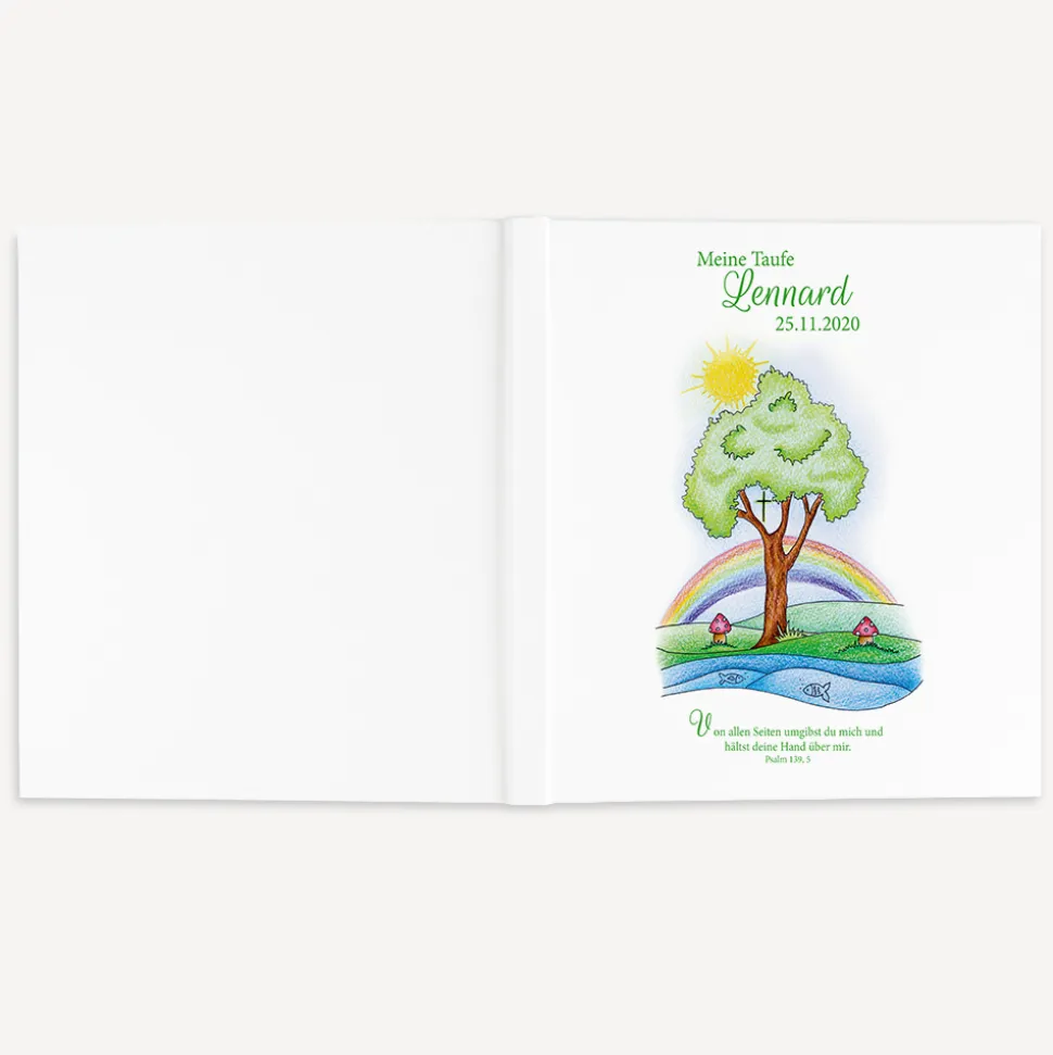 Gästebuch Taufe "Lebensbaum mit Regenbogen"