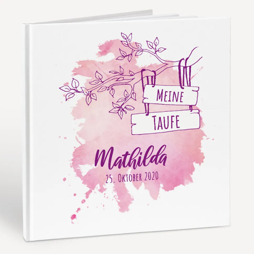 Gästebuch Taufe "Mädchen Aquarell"