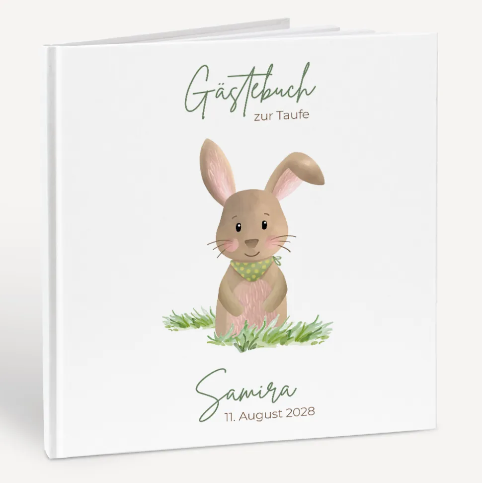 Gästebuch Taufe "Niedlicher Hase"
