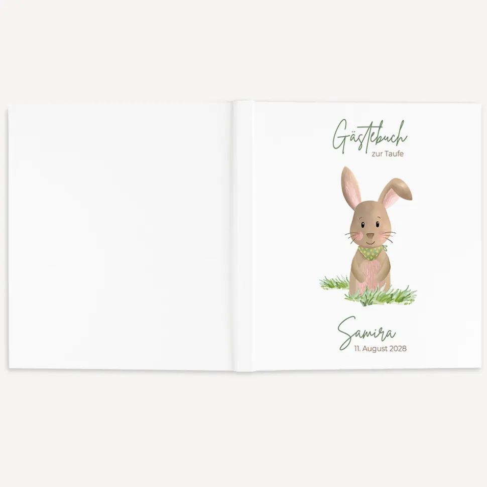 Gästebuch Taufe "Niedlicher Hase"