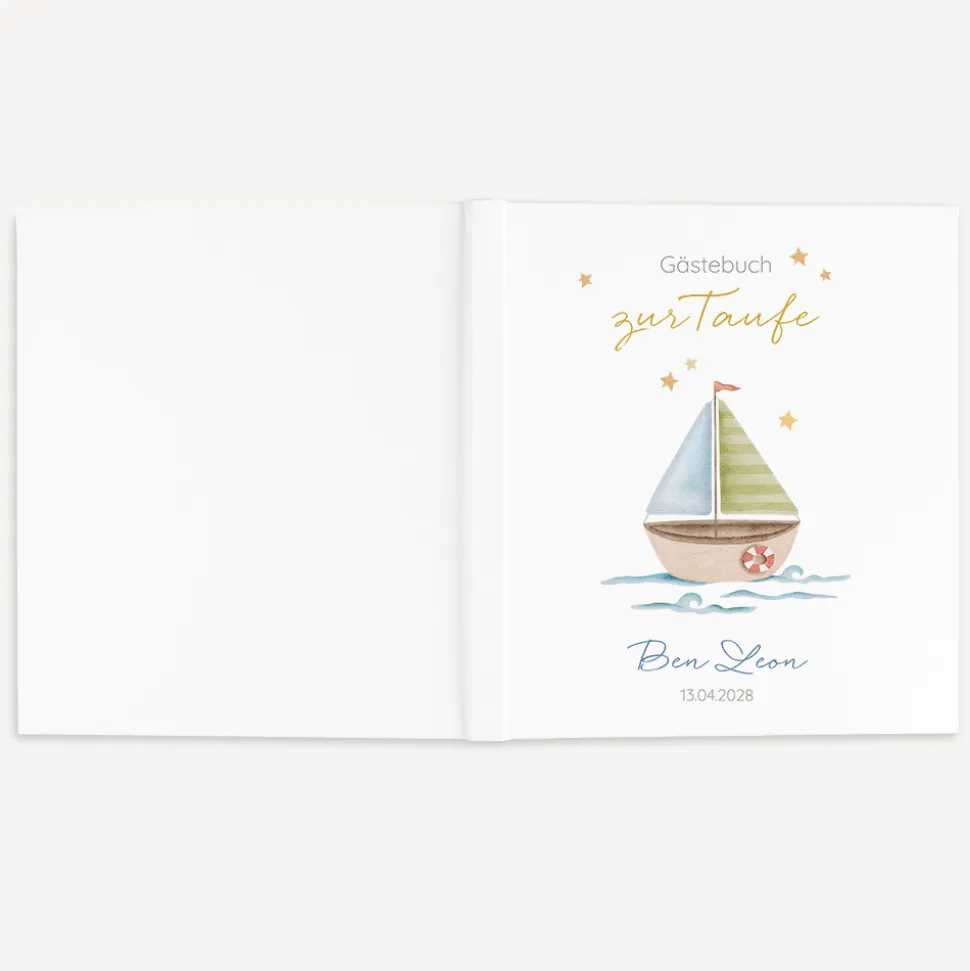 Gästebuch Taufe "Segelboot"