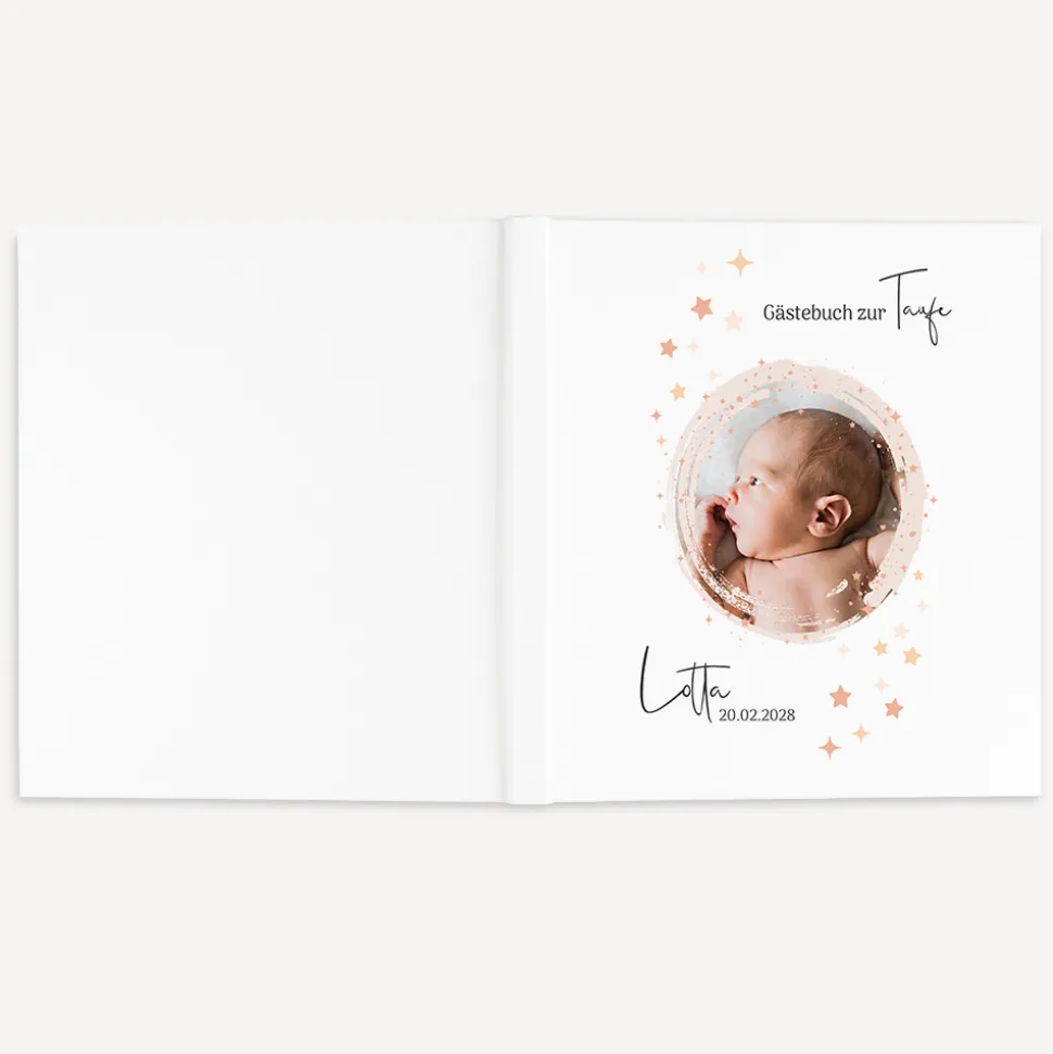 Gästebuch Taufe "Sterne mit Foto"