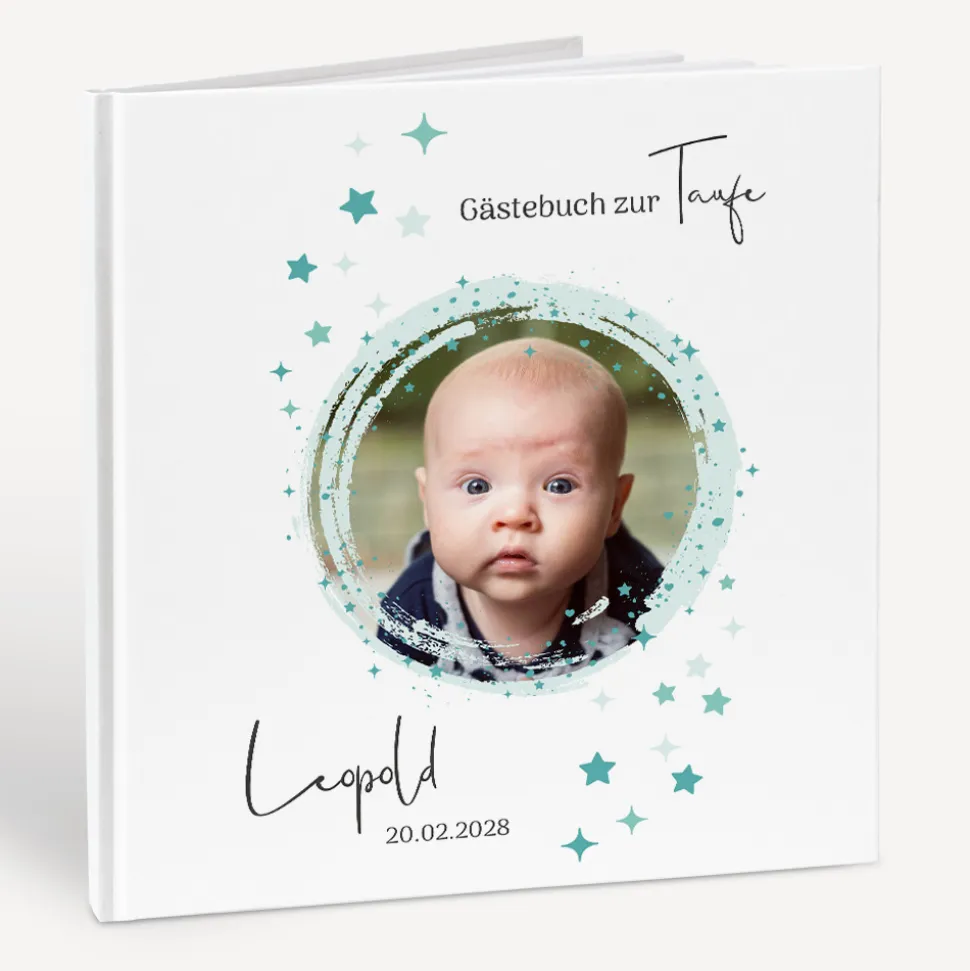Gästebuch Taufe "Sterne mit Foto"