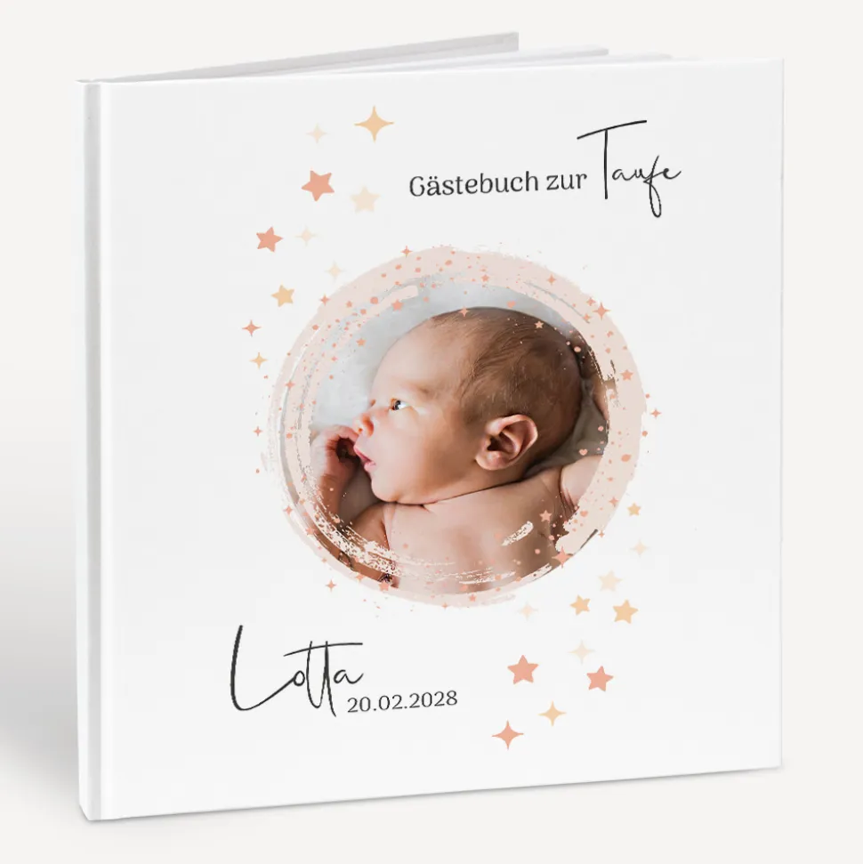Gästebuch Taufe "Sterne mit Foto"