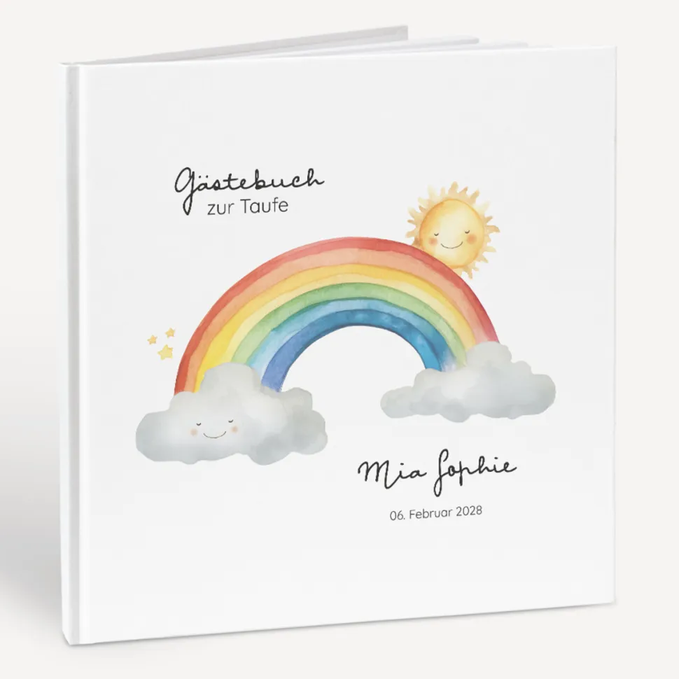 Gästebuch Taufe "Wolke mit Regenbogen"