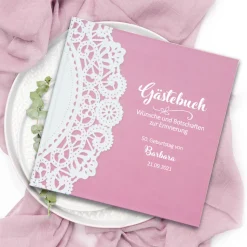 Gästebuch "Vintagezauber rosa" personalisiert