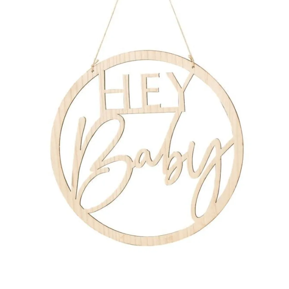 Hängedekoration Holz "Hey Baby"