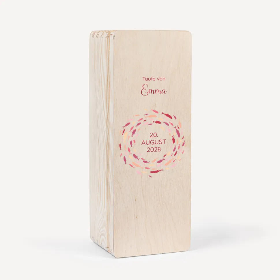 Kerzenbox Holz "Fischschwarm"