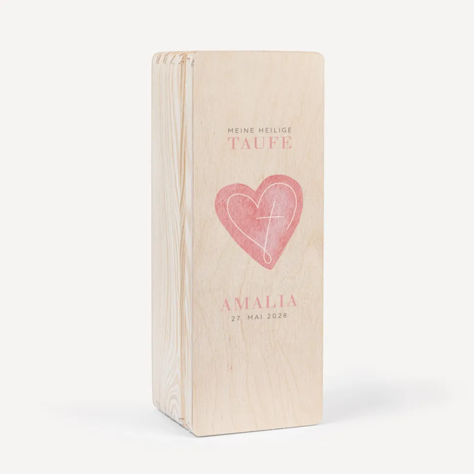 Kerzenbox Holz "Herz"