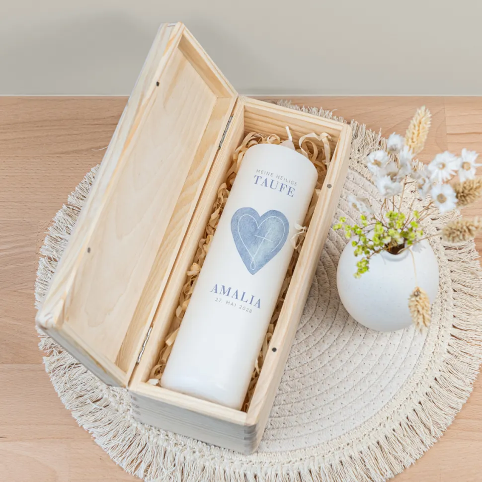 Kerzenbox Holz "Herz"