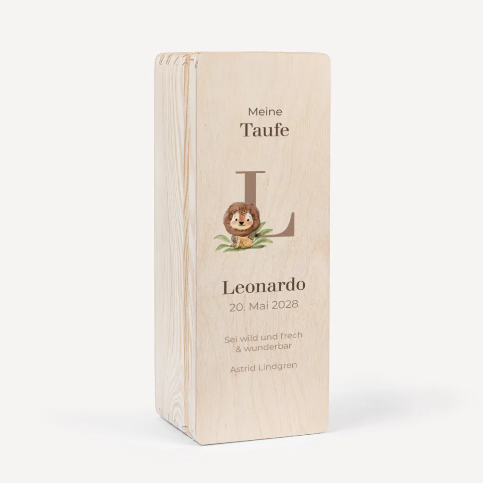 Kerzenbox Holz "Initialen"