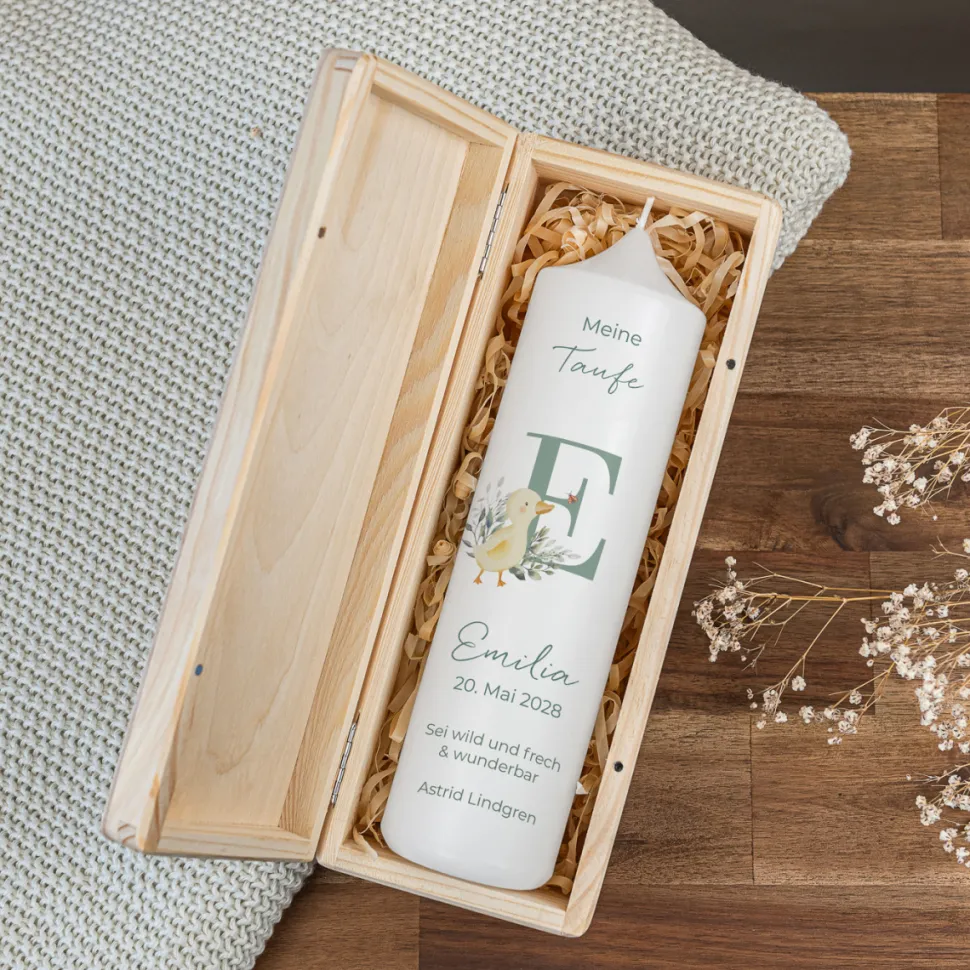 Kerzenbox Holz "Initialen"