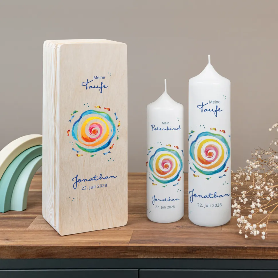 Kerzenbox Holz "Kreislauf des Lebens"