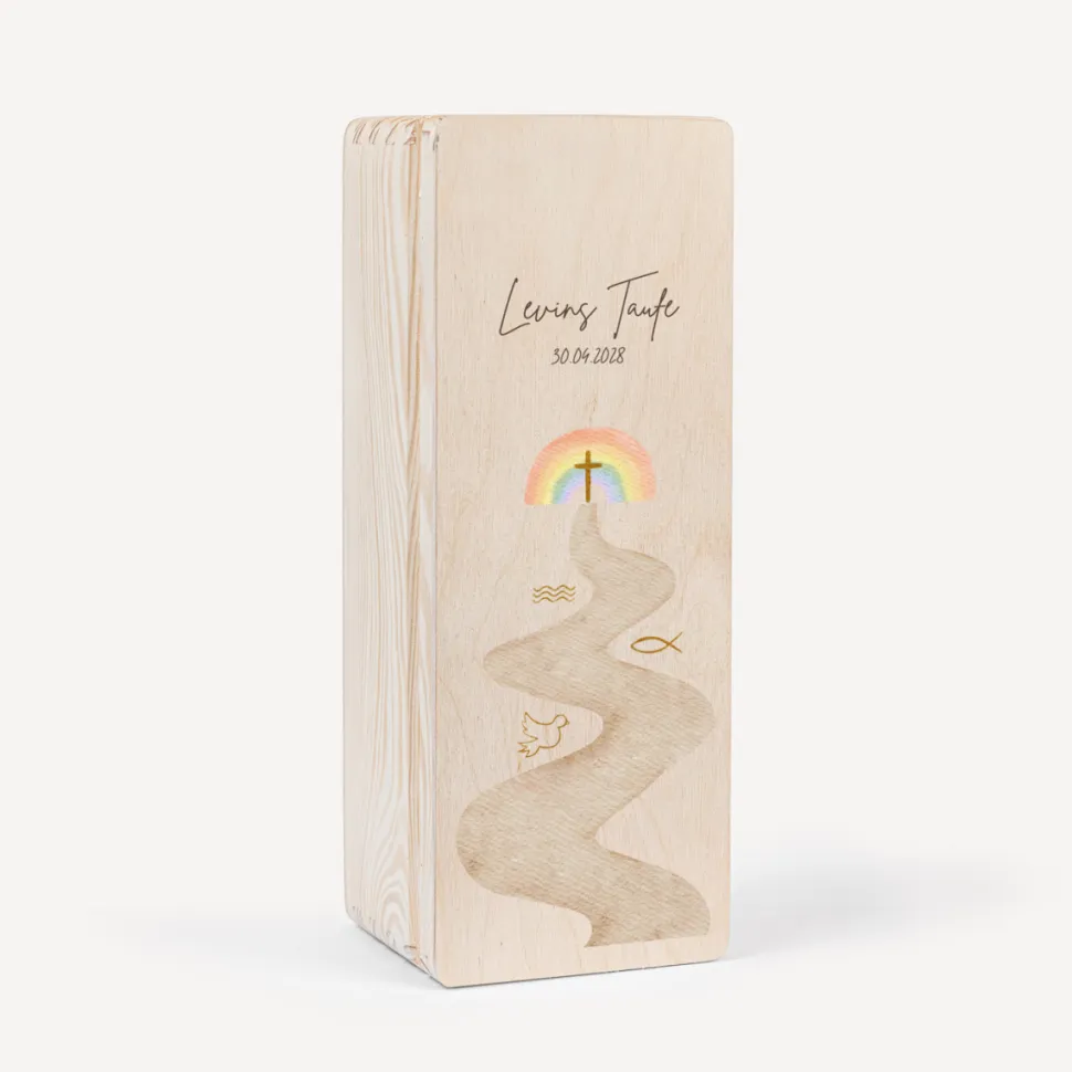 Kerzenbox Holz "Weg mit Symbolen"