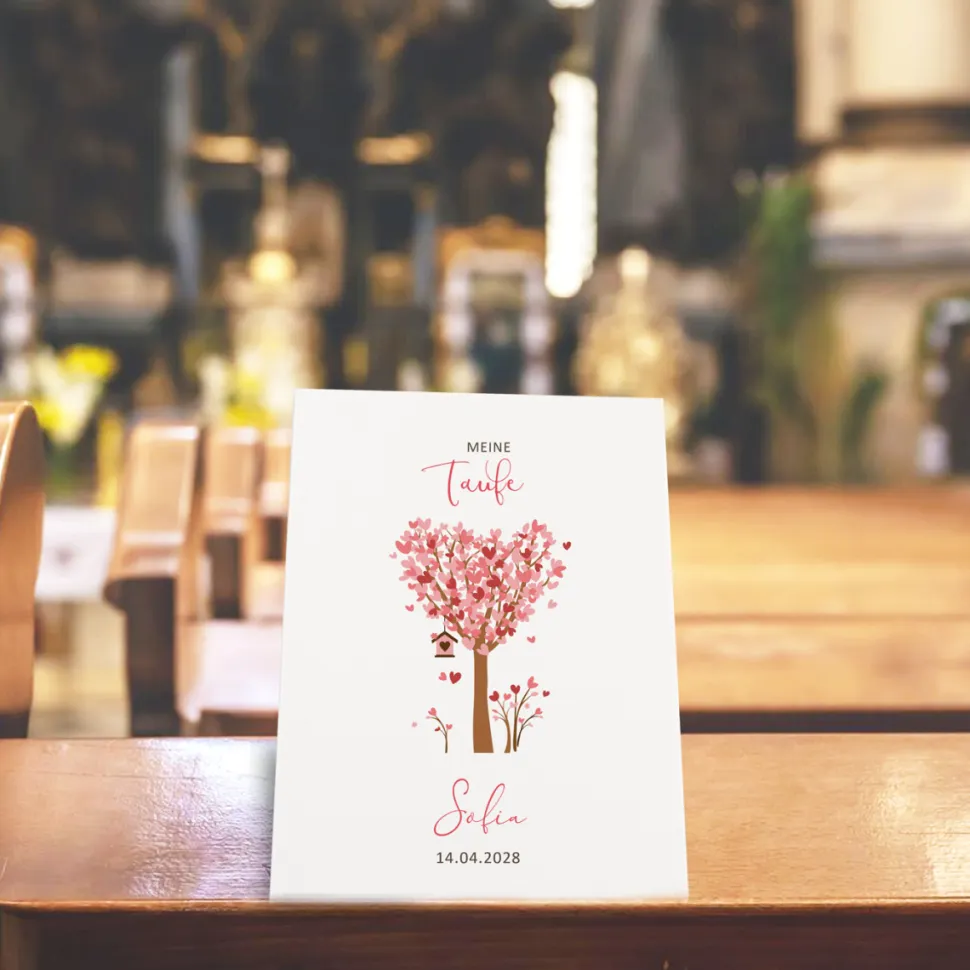 Kirchenheft Taufe "Baum Herzen"