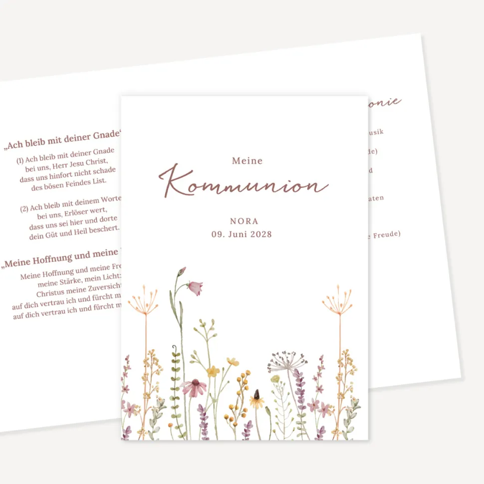 Kirchenheft Taufe "Wildromantische Blüten"