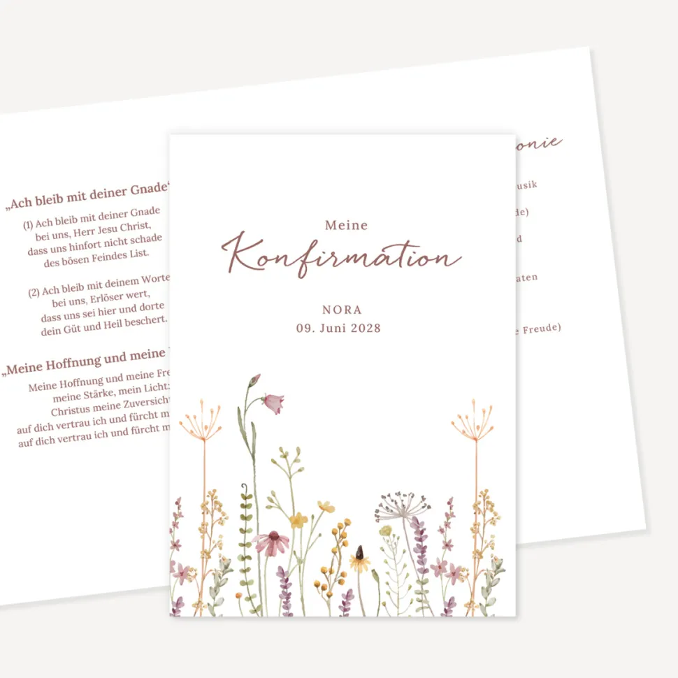 Kirchenheft Taufe "Wildromantische Blüten"